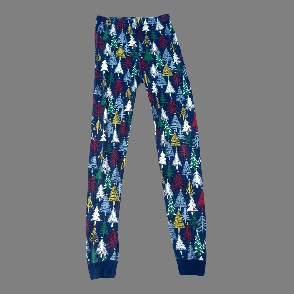 Hanna Andersson Twinkly Trees on Navy Organic Cotton Pajamas 2 Pc PJ Set Size 14